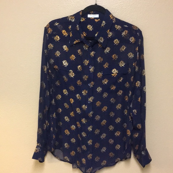 Equipment Tops - Equipment || Sheer Button Down Top